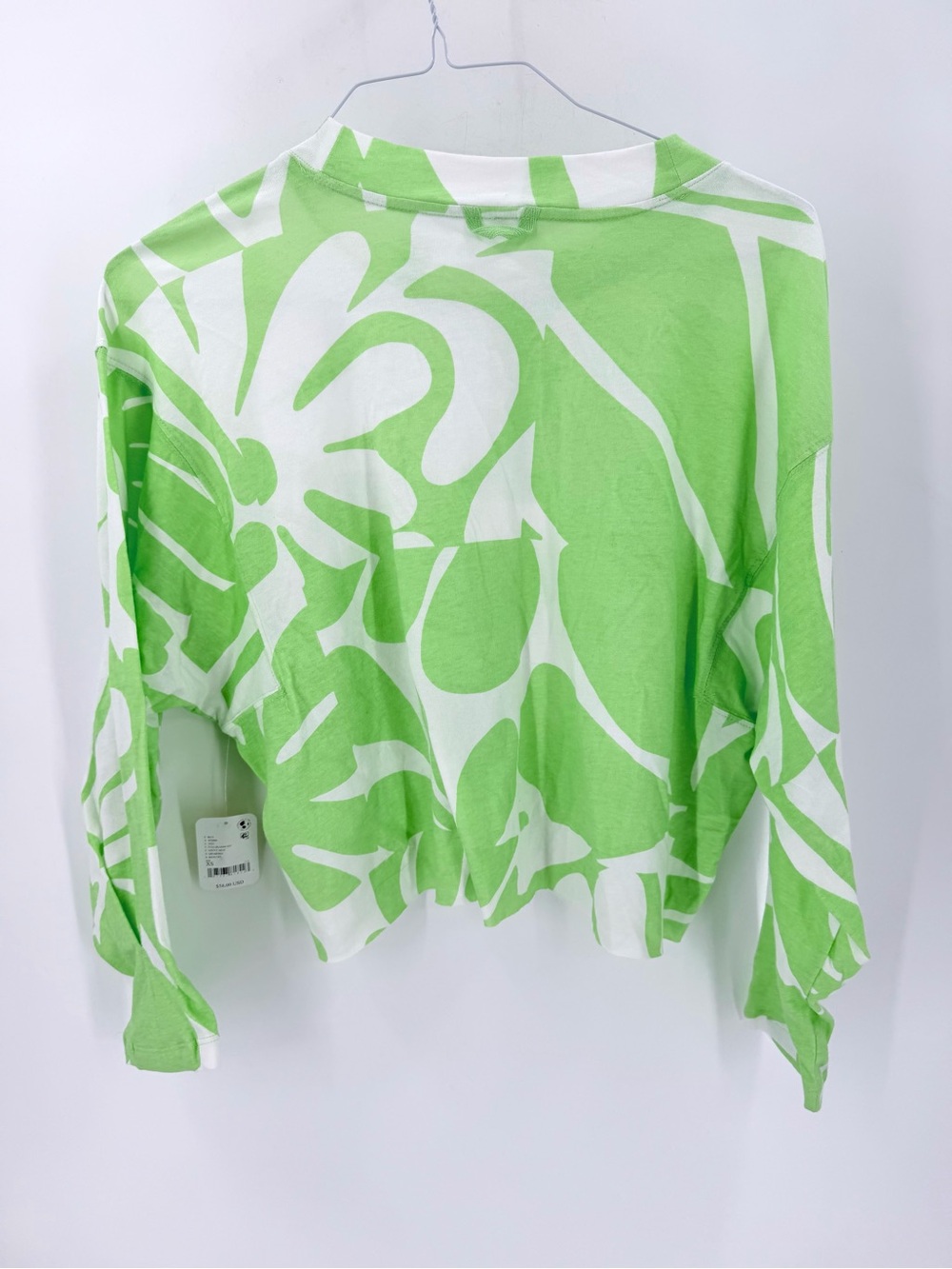 Free People Movement Full Bloom Neon Raw Hem Long Sleeve Athleisure Lounge Top - Picture 5 of 8
